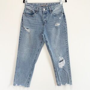 JOE’S JEANS High Rise Straight Leg Ankle Jeans Distressed 100% Cotton Size 28